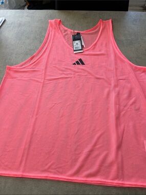 adidas Bright Pink Mesh Athletic Tank